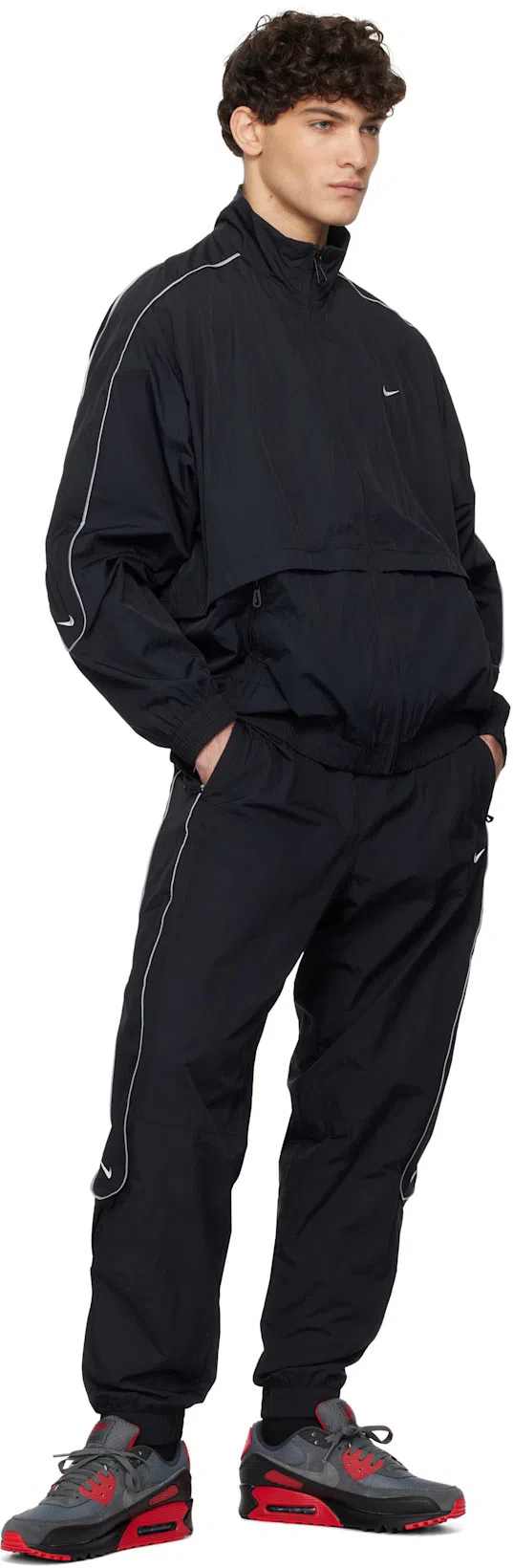 NIKE Air Max 90 Smoke Grey Fire Red In Gray