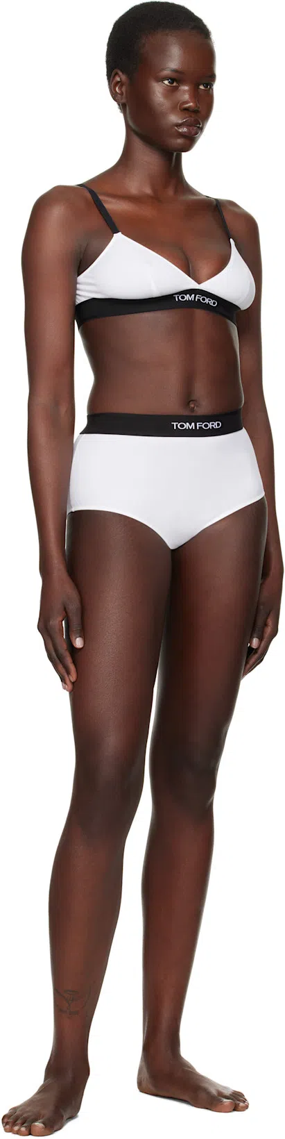 TOM FORD Cropped Tech Jersey Tank Top In White