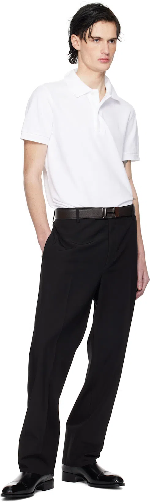 TOM FORD Towelling Polo In Neutral