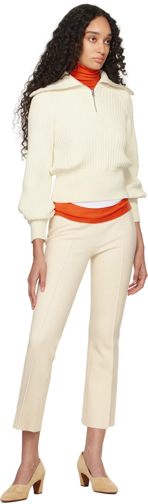 RECTO Orange Overlaid Logo Turtleneck