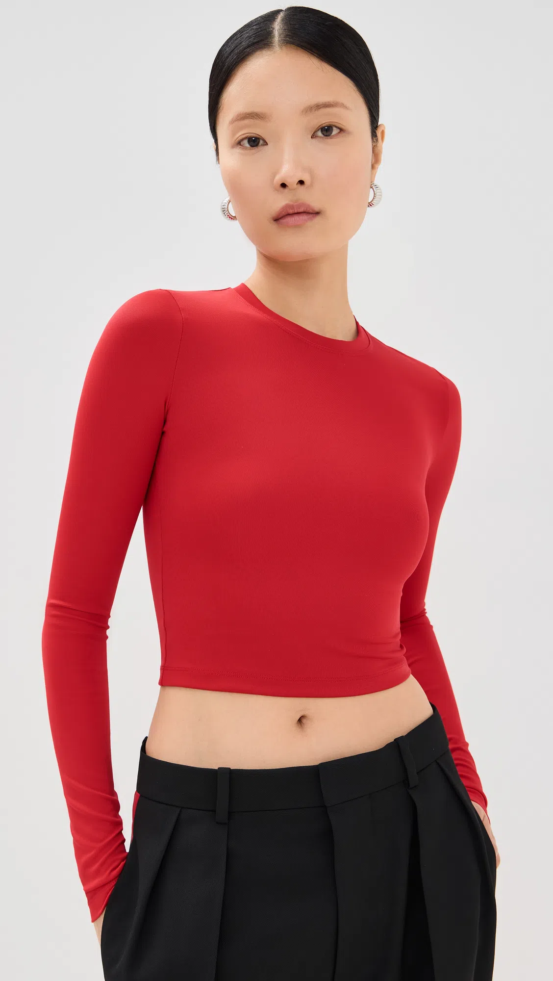 WARDROBE.NYC Brown Opaque Long Sleeve T-shirt In Dark Brown