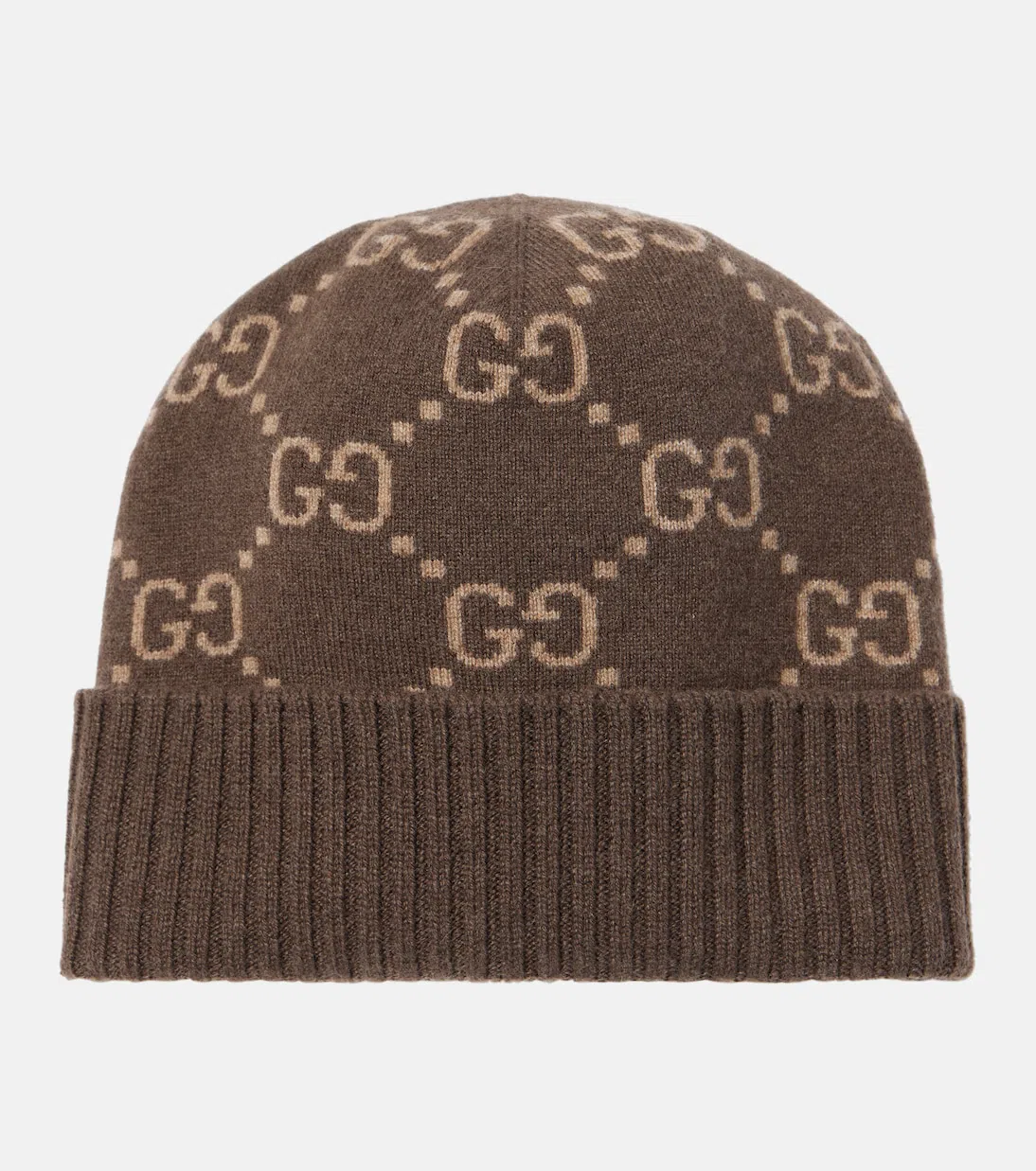GUCCI Gg Jacquard Cashmere Beanie In Neutrals