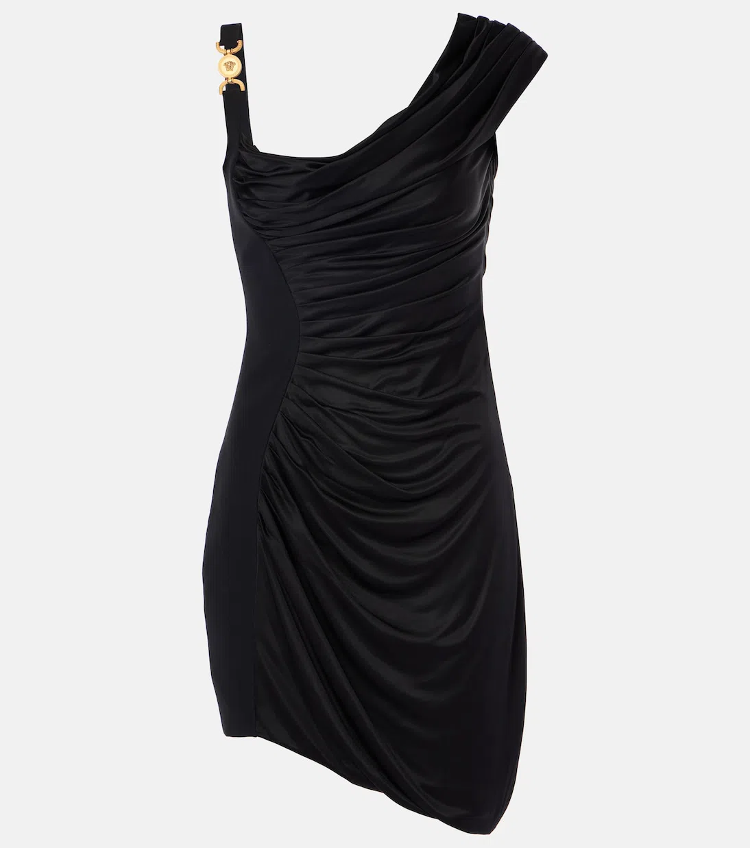 VERSACE Viscose Draped Dress In Black