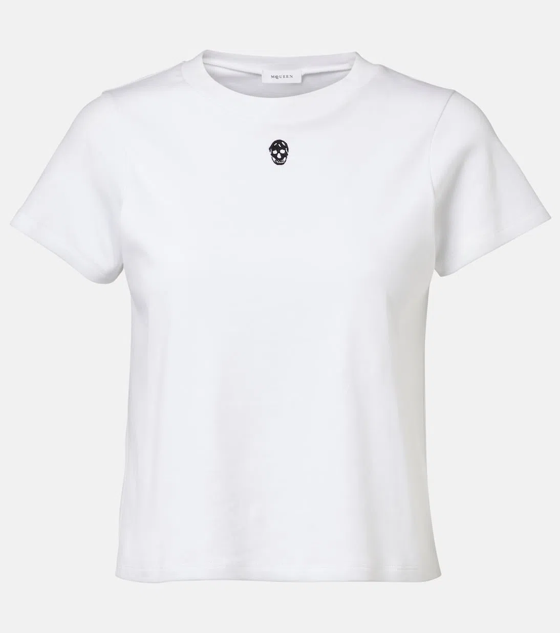 ALEXANDER MCQUEEN Skull Embroidery Slim Fit T-shirt In White