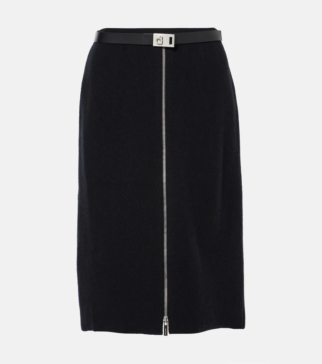 FERRAGAMO Zip-up Belted Pencil Skirt In Black