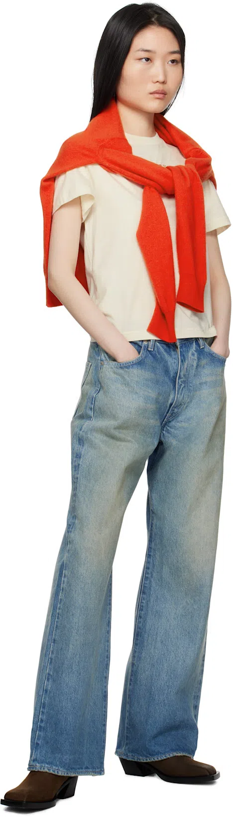 THE ROW Gracy Cashmere Knit V-neck Sweater In Red