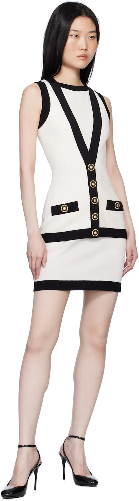 BALMAIN Gold & Black 1945 Soft Chain & Leather Bracelet In Ead Noir/or