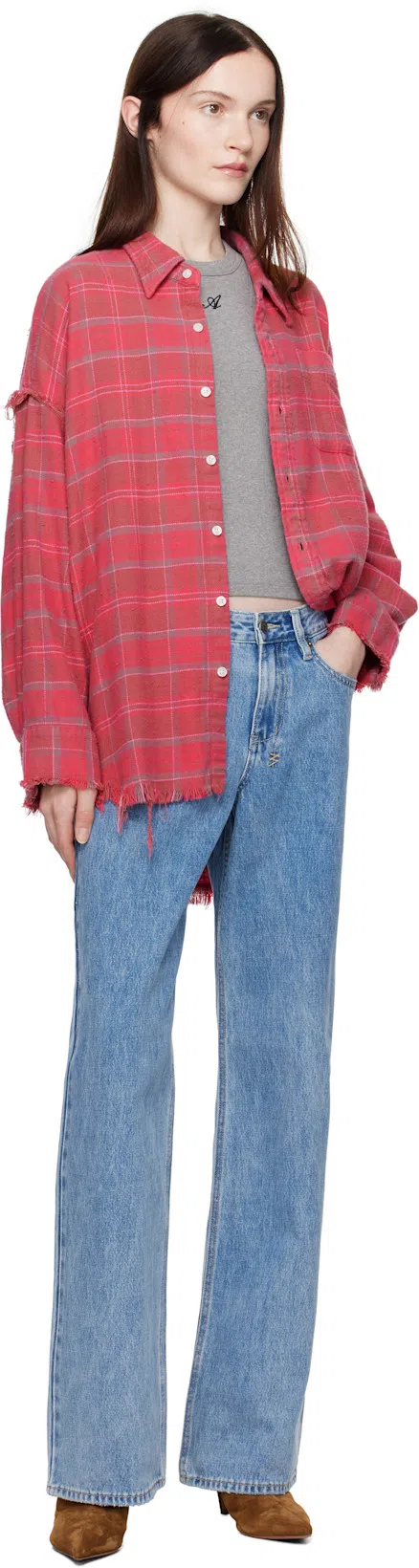 AMINA MUADDI Fiona Suede Ankle Boots In Dark Brown