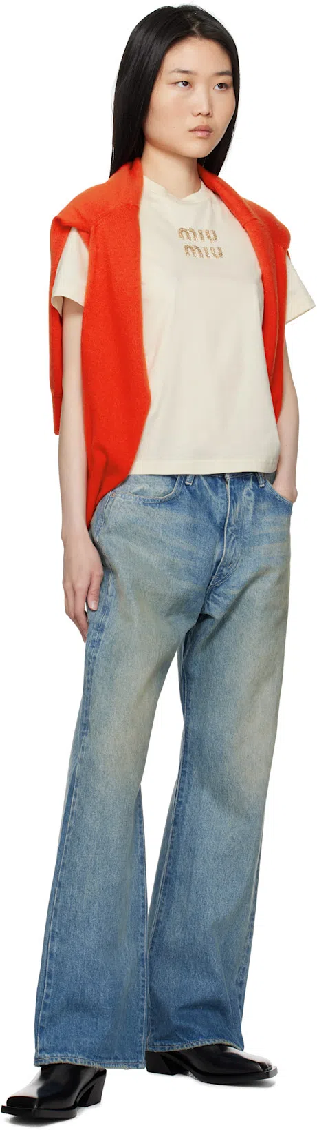 THE ROW Gracy Cashmere Knit V-neck Sweater In Red