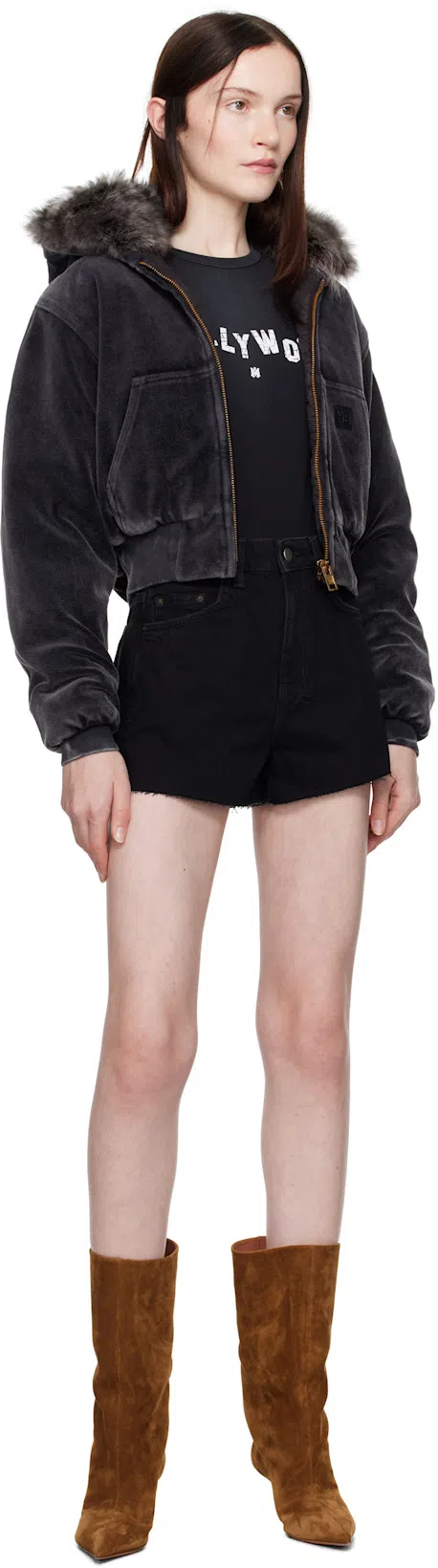 AMINA MUADDI Fiona Suede Ankle Boots In Dark Brown