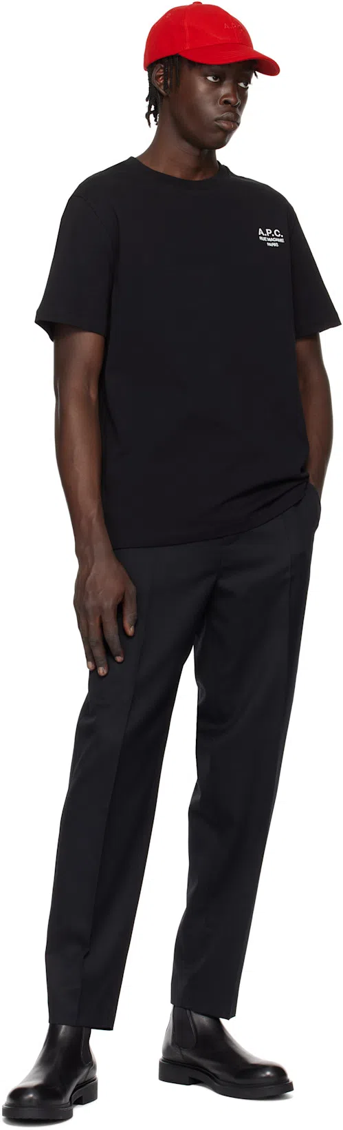 APC A.p.c. Raymond T Shirt With Embroidered Logo In Black