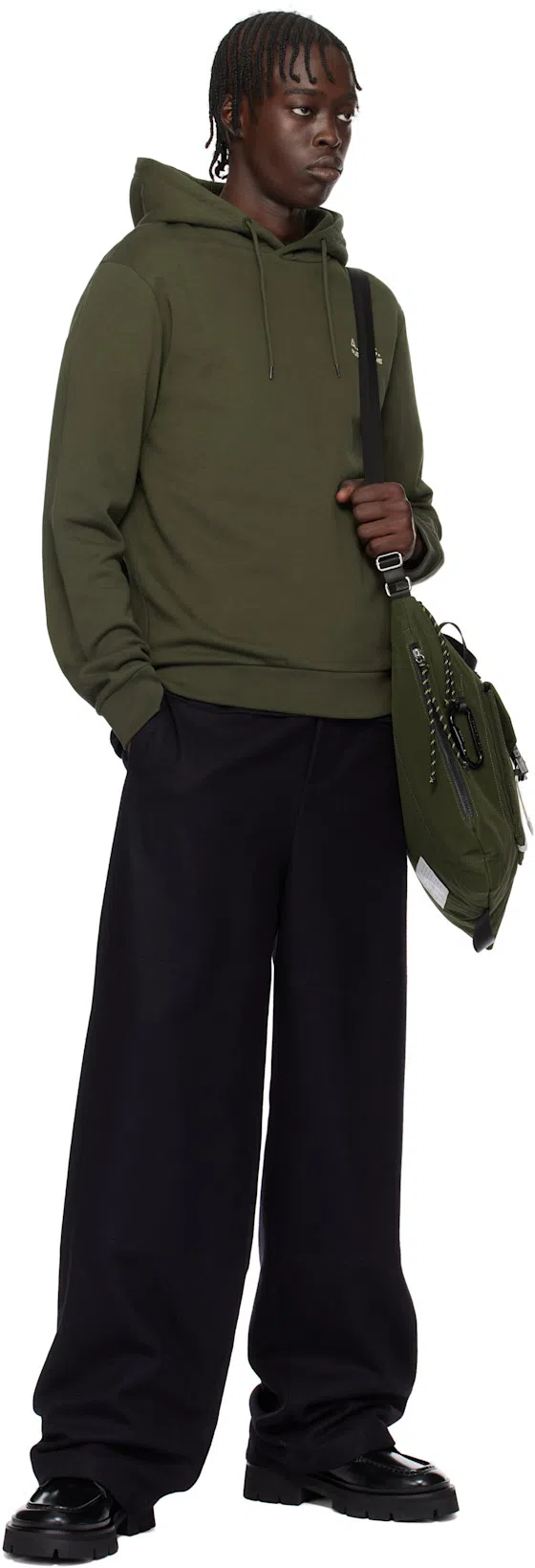 APC Hooded Sweatshirt With Ribbed Cuffs And Hem In Green