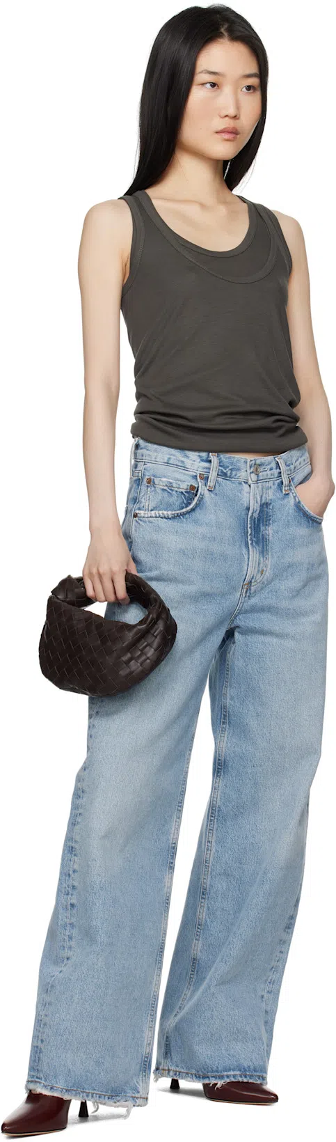 BOTTEGA VENETA Teen Jodie Intrecciato Leather Hobo In Fire Nero