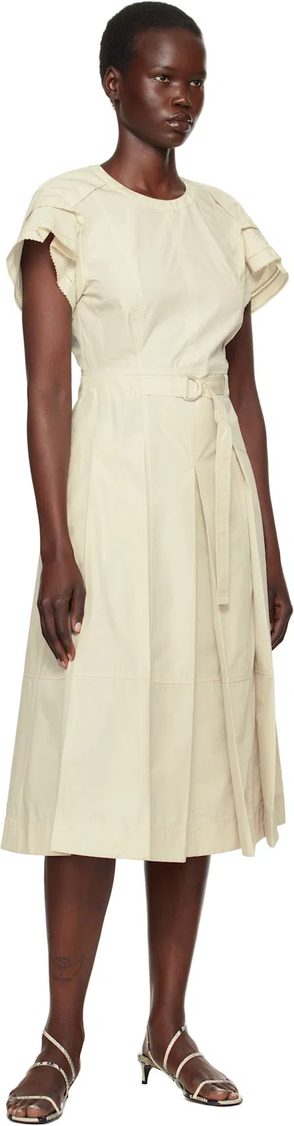 KHAITE Strappy Python-embossed Kitten Sandals In Natural