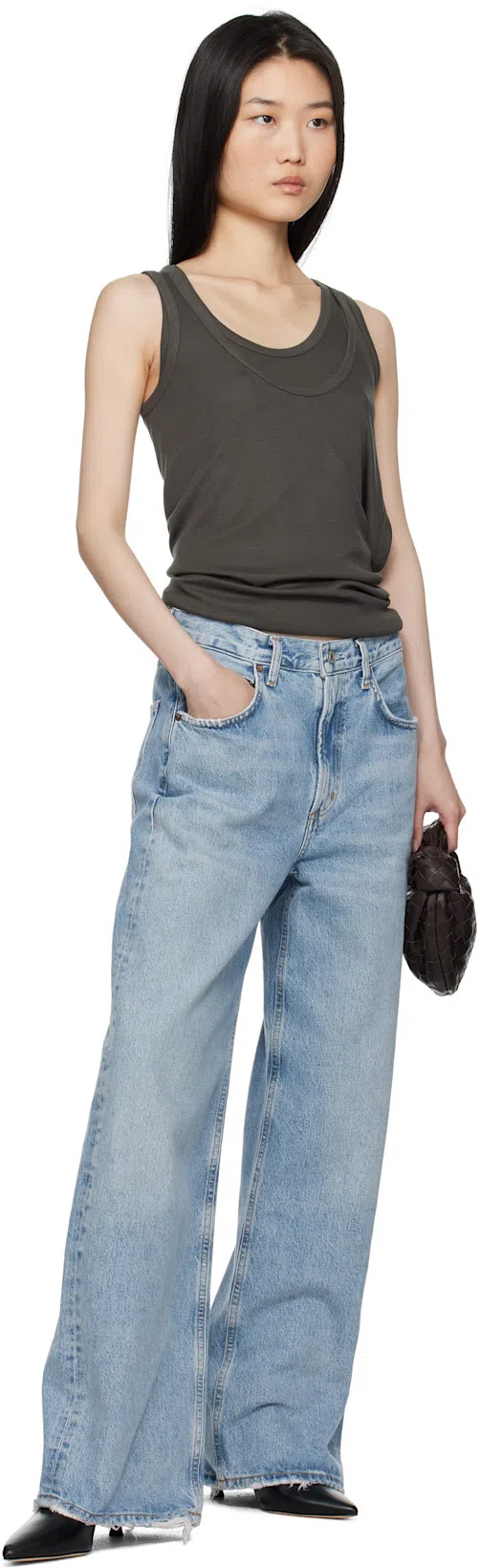 BOTTEGA VENETA Teen Jodie Intrecciato Leather Hobo In Fire Nero