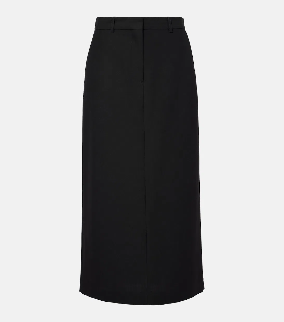 TOTÊME Toteme Women Black Canvas Low-waist Straight Long Skirt