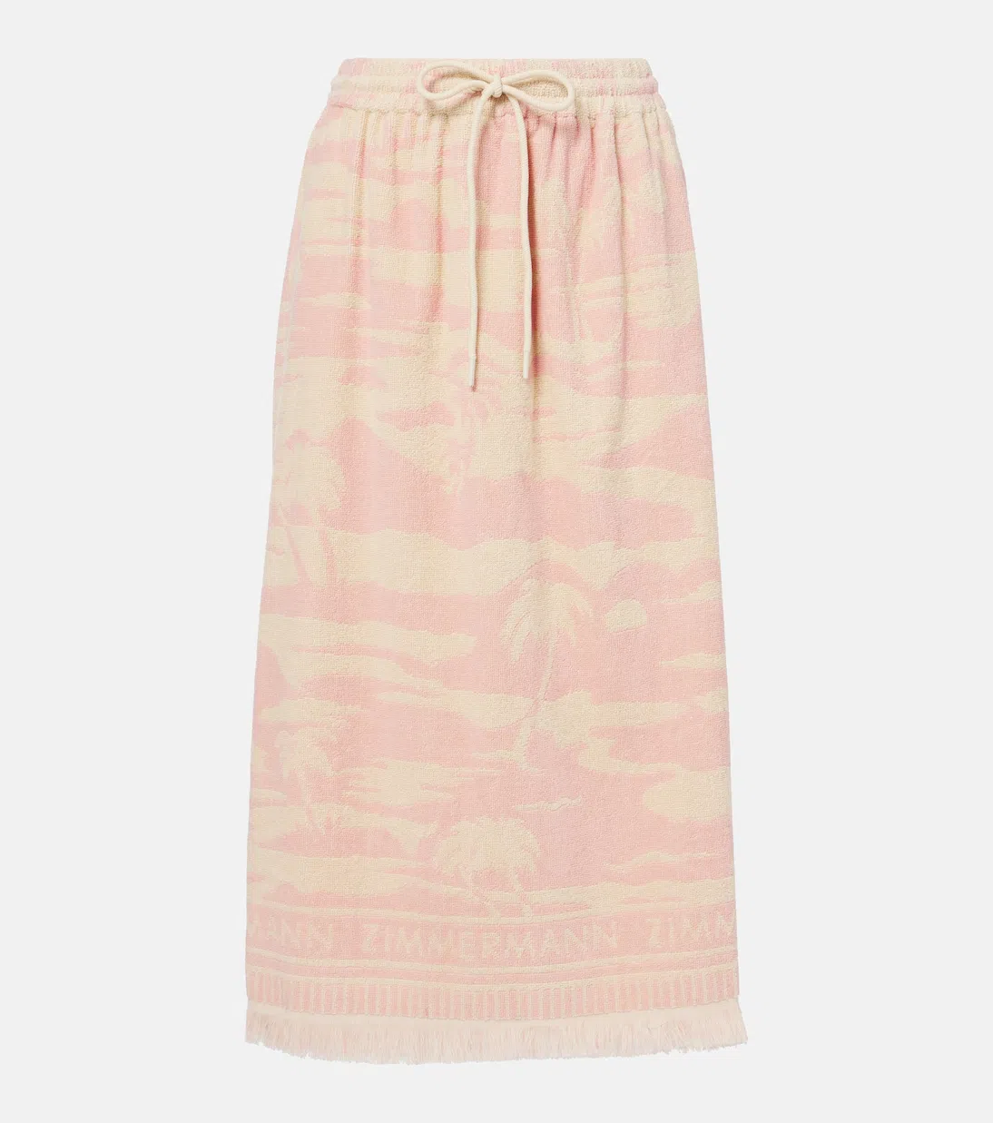 ZIMMERMANN Maxine Cotton Maxi Skirt In Pink