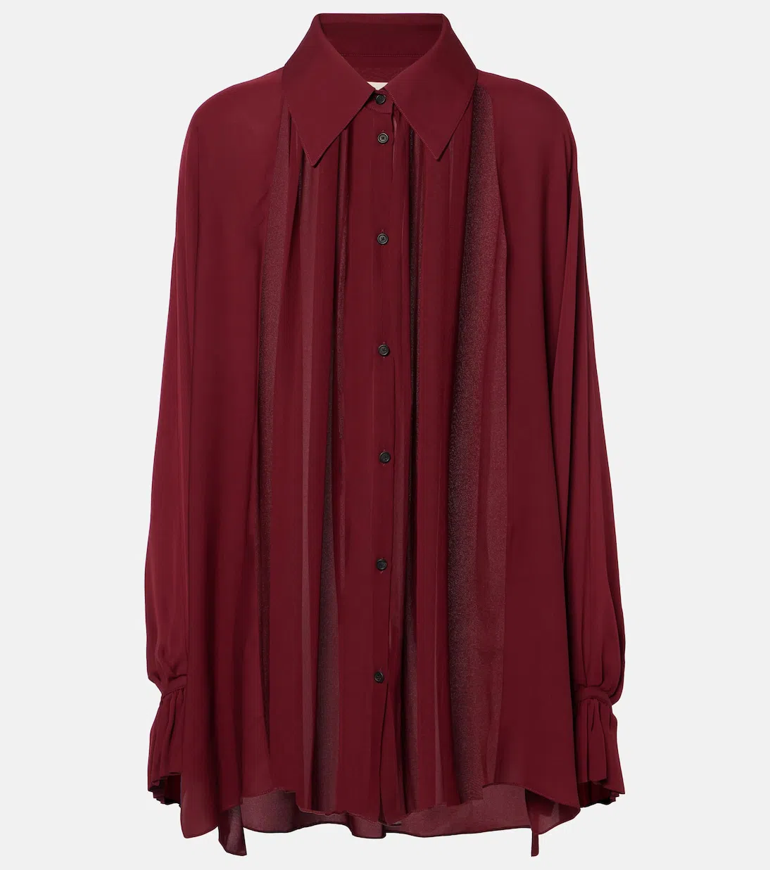 KHAITE Cessie Pleated Woven Wide-leg Pants In Black