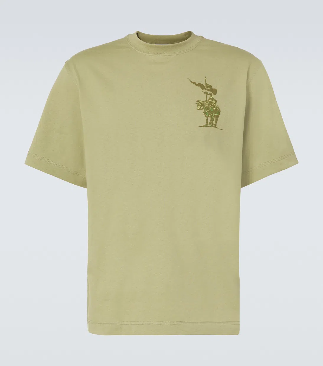 BURBERRY Flagpole Knight Cotton T-shirt In Green