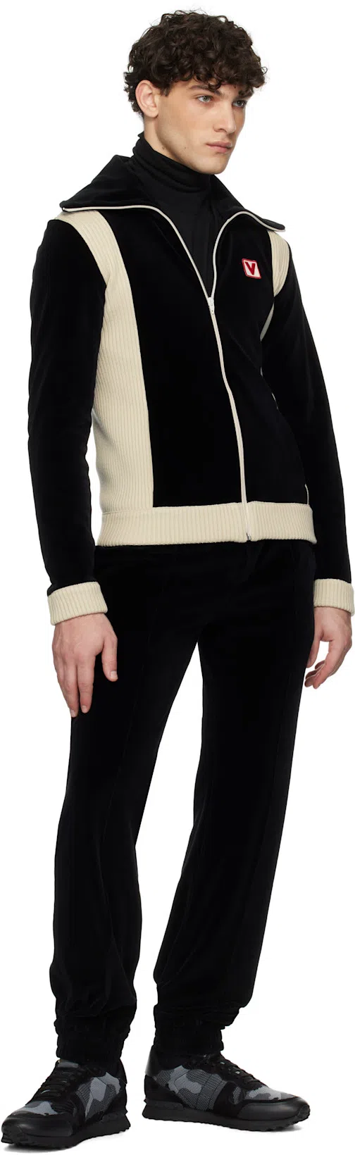 VALENTINO Black Vlogo Signature Turtleneck In Nero
