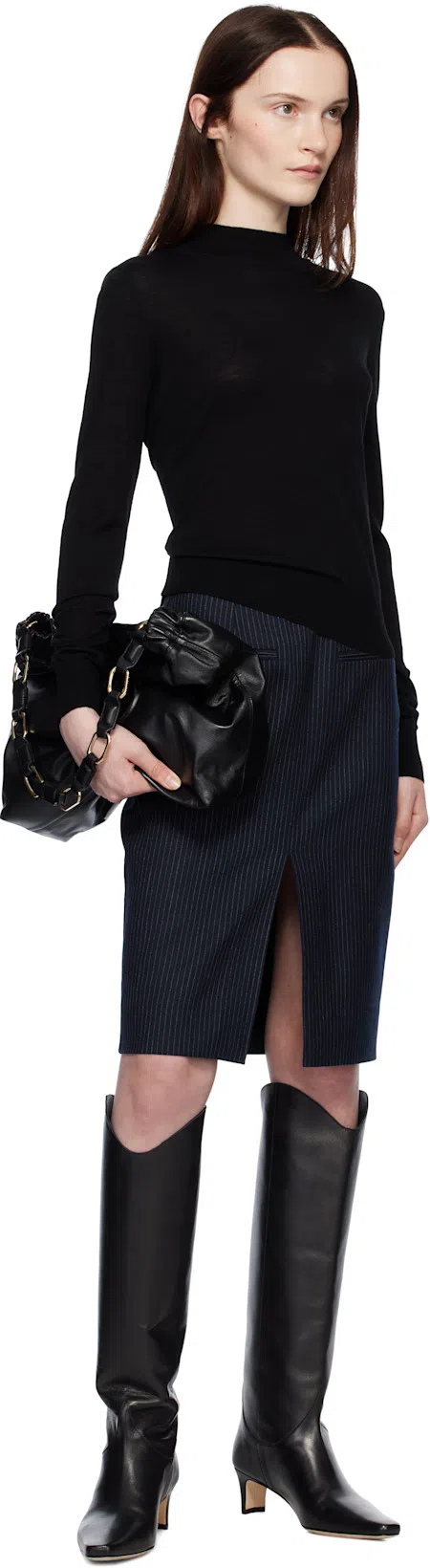 ANINE BING Small Kate Leather Shoulder Bag In Black