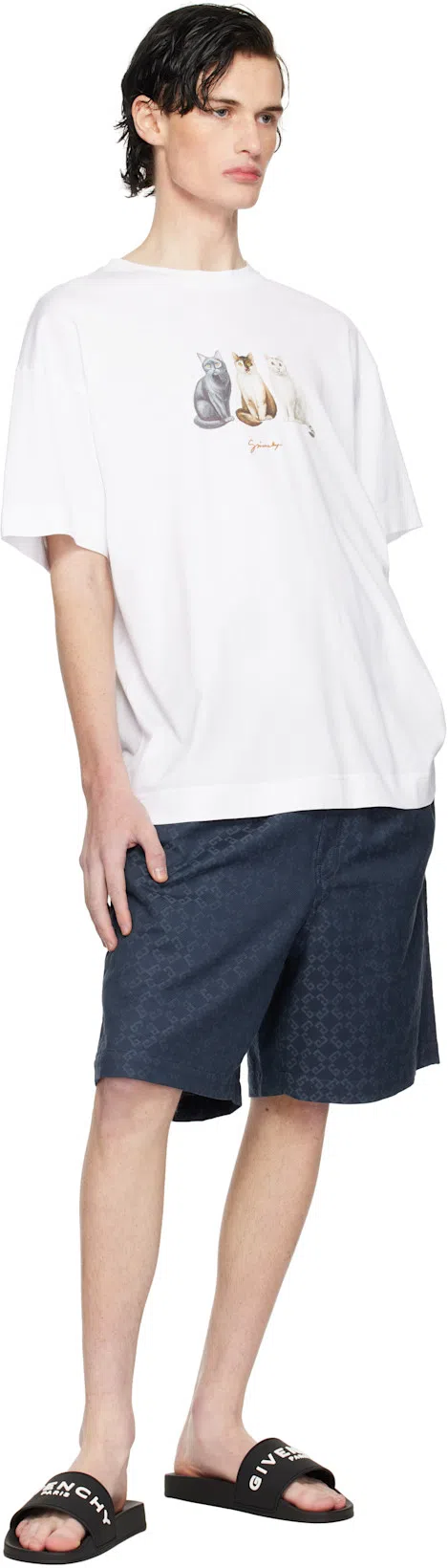 GIVENCHY Logo Printed Rubber Slides In Black