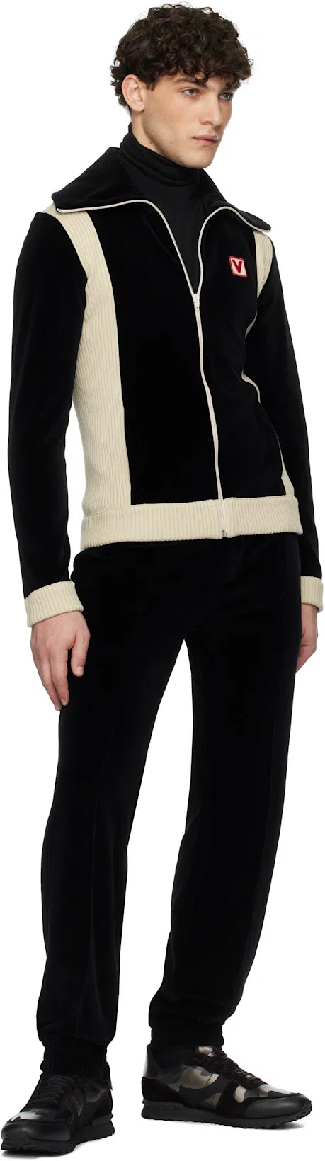 VALENTINO Black Vlogo Signature Turtleneck In Nero