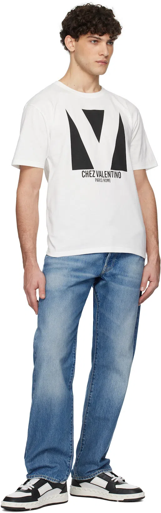 VALENTINO GARAVANI Low Sneakers Contrast Panels Perforated Toe Rubber Sole In Black