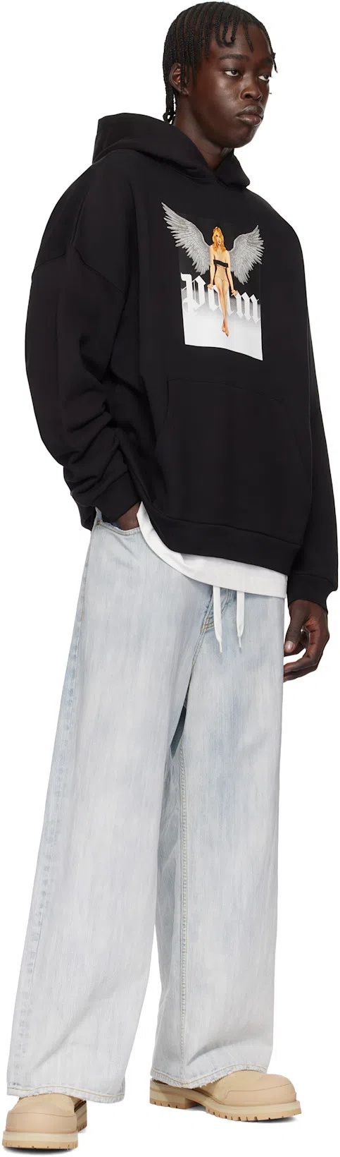 BALENCIAGA Blue Bleached Ring Baggy Jeans