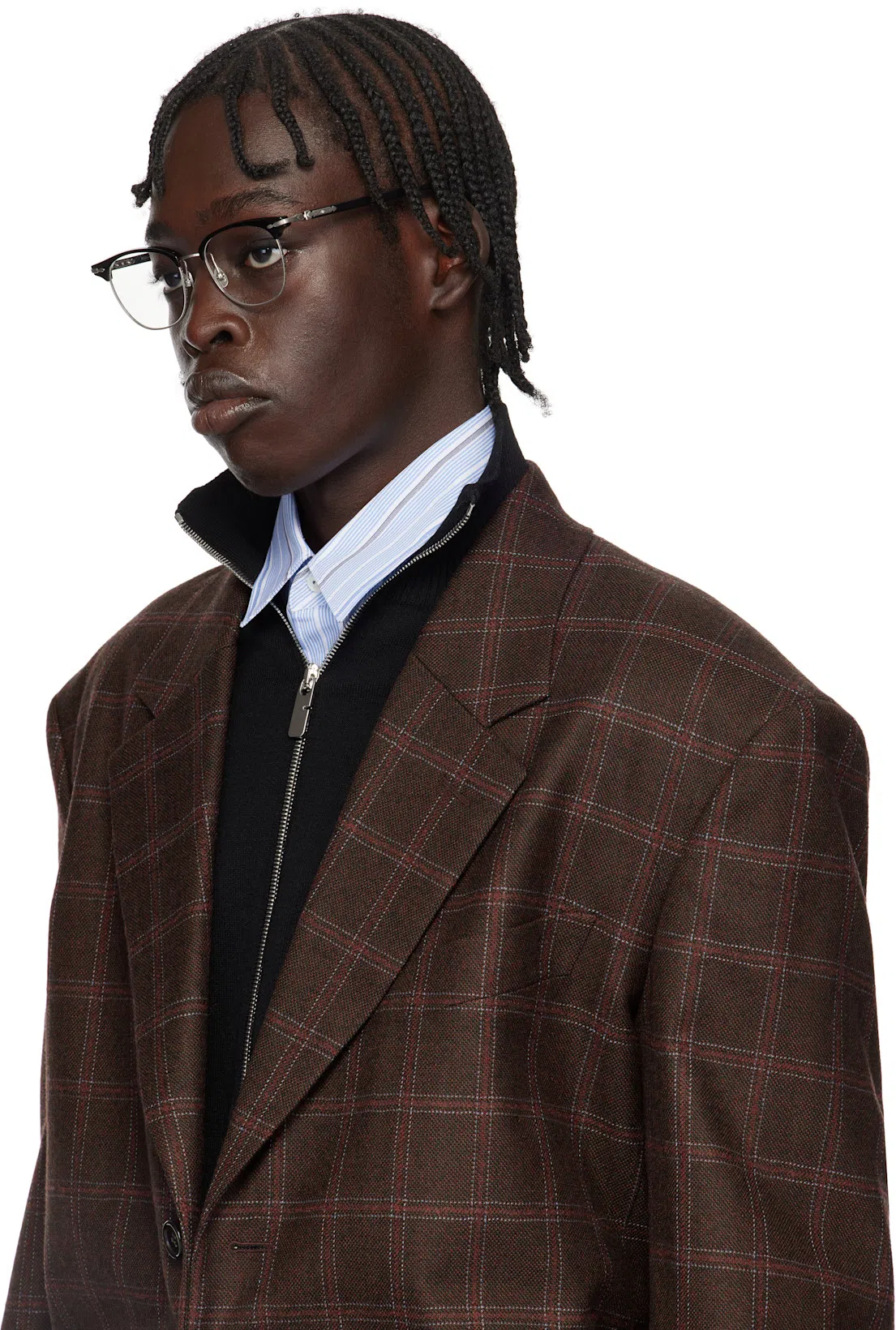 BURBERRY Black Mirrored Horse Wool Blend Track Jacket