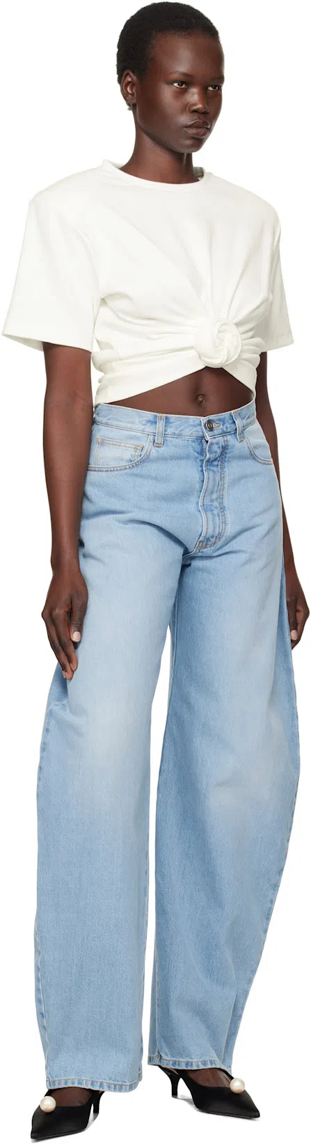 MAGDA BUTRYM Tshirt 02 Topwear In Beige Cellulose In White