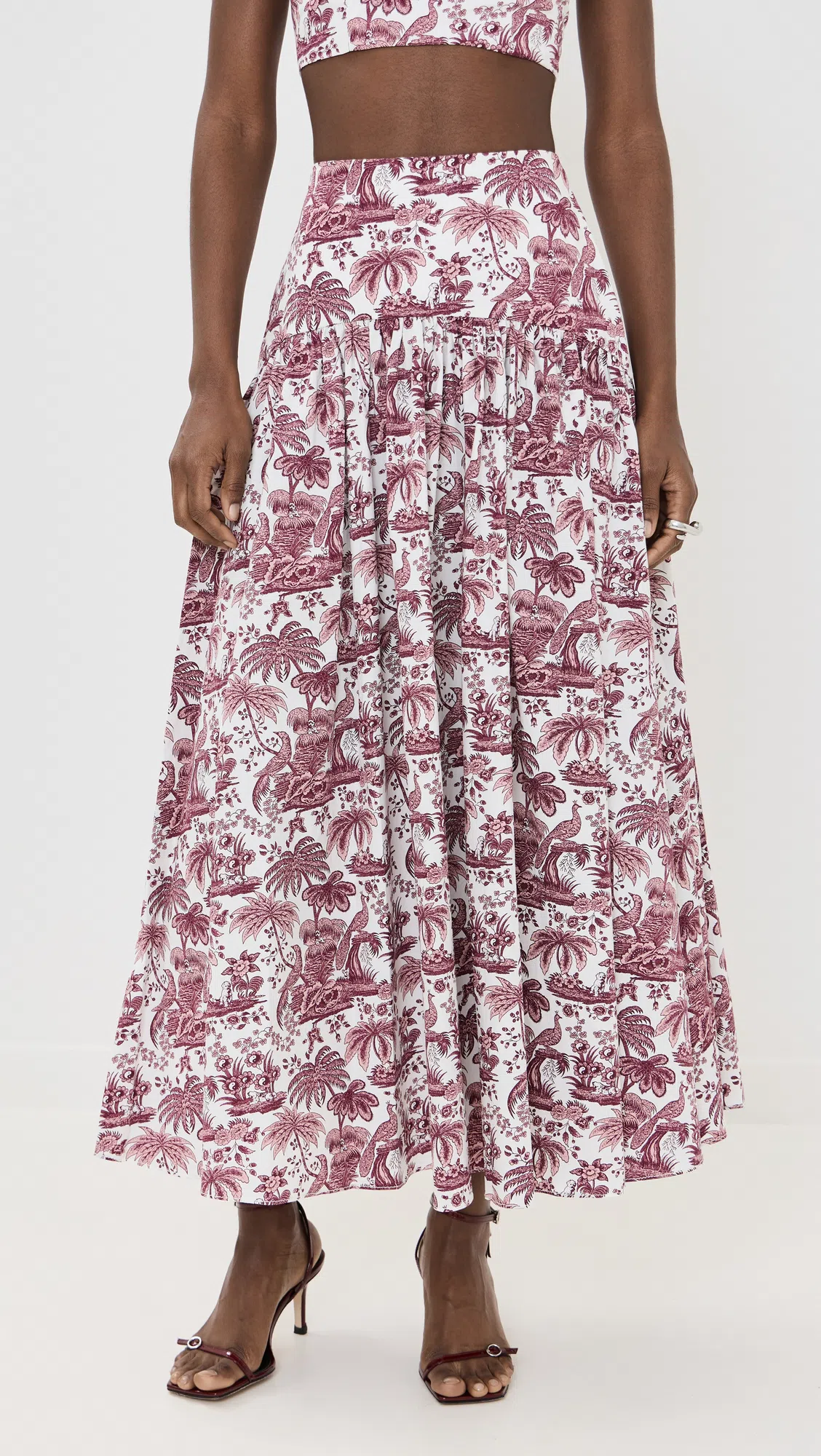 STAUD Floral Mid-length Skirt In Multicolor
