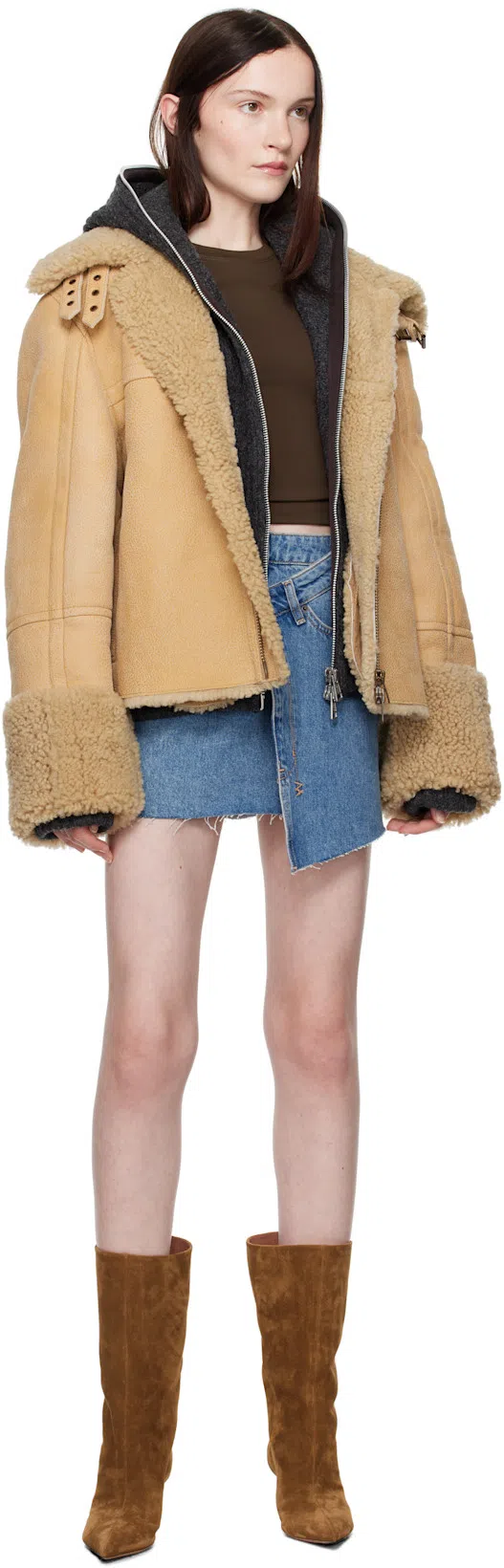 AMINA MUADDI Fiona Suede Ankle Boots In Dark Brown