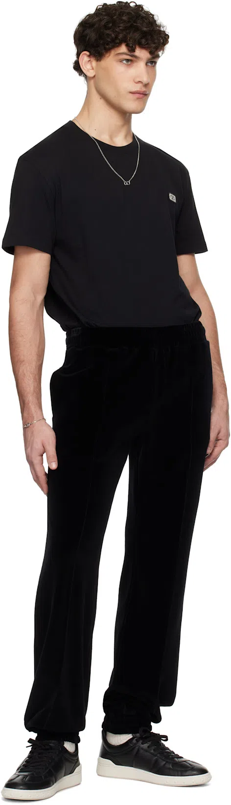 VALENTINO Cotton T-shirt With Vlogo Patch In Black