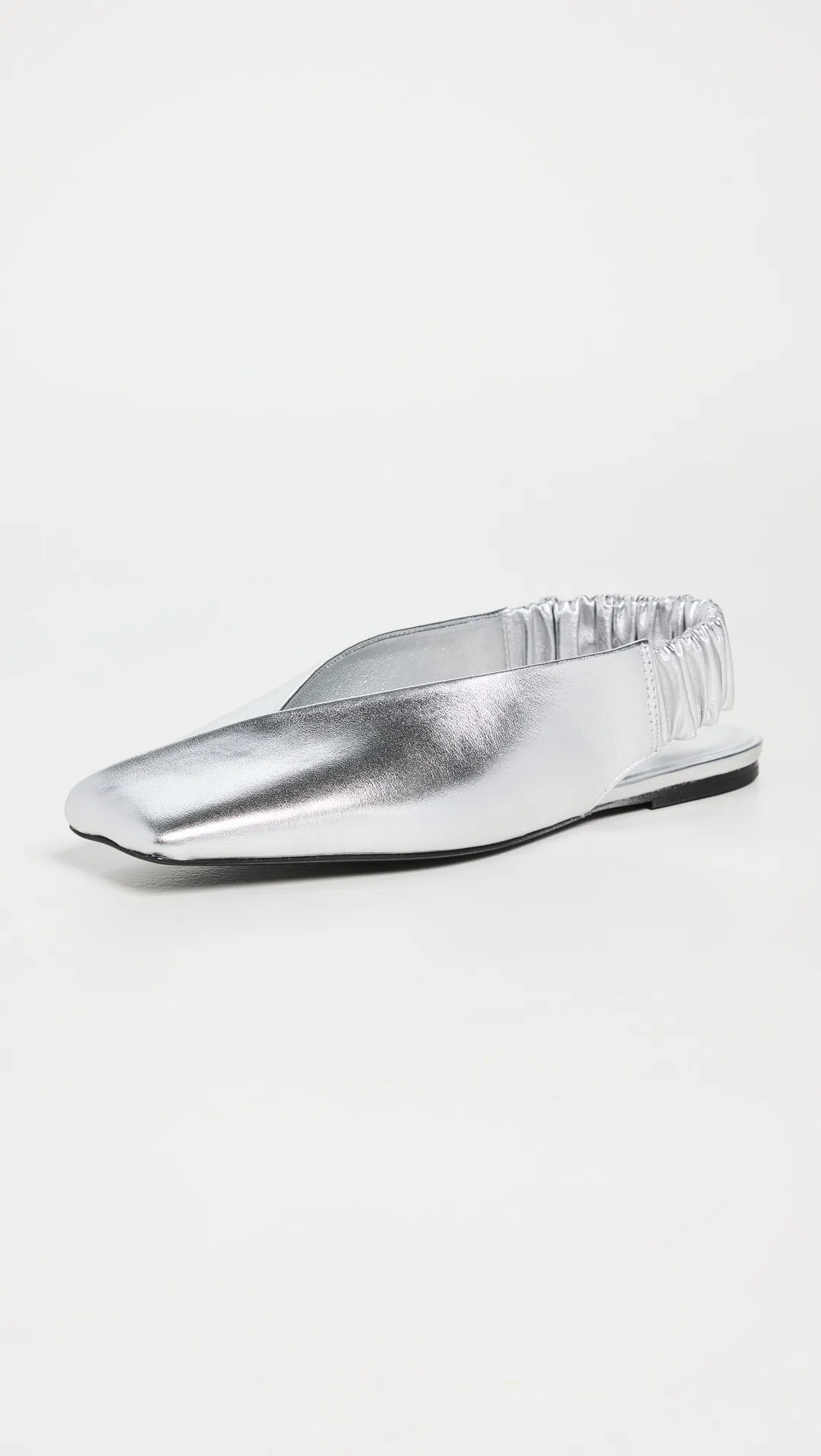 ST AGNI Envelope Sling Back Flats Silver