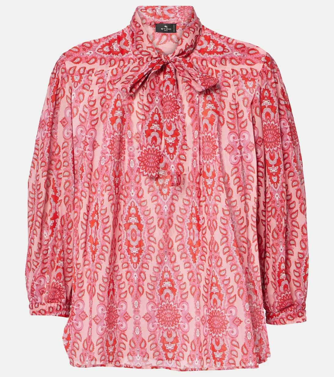 ETRO Neck-tie Long-sleeved Blouse In Brown