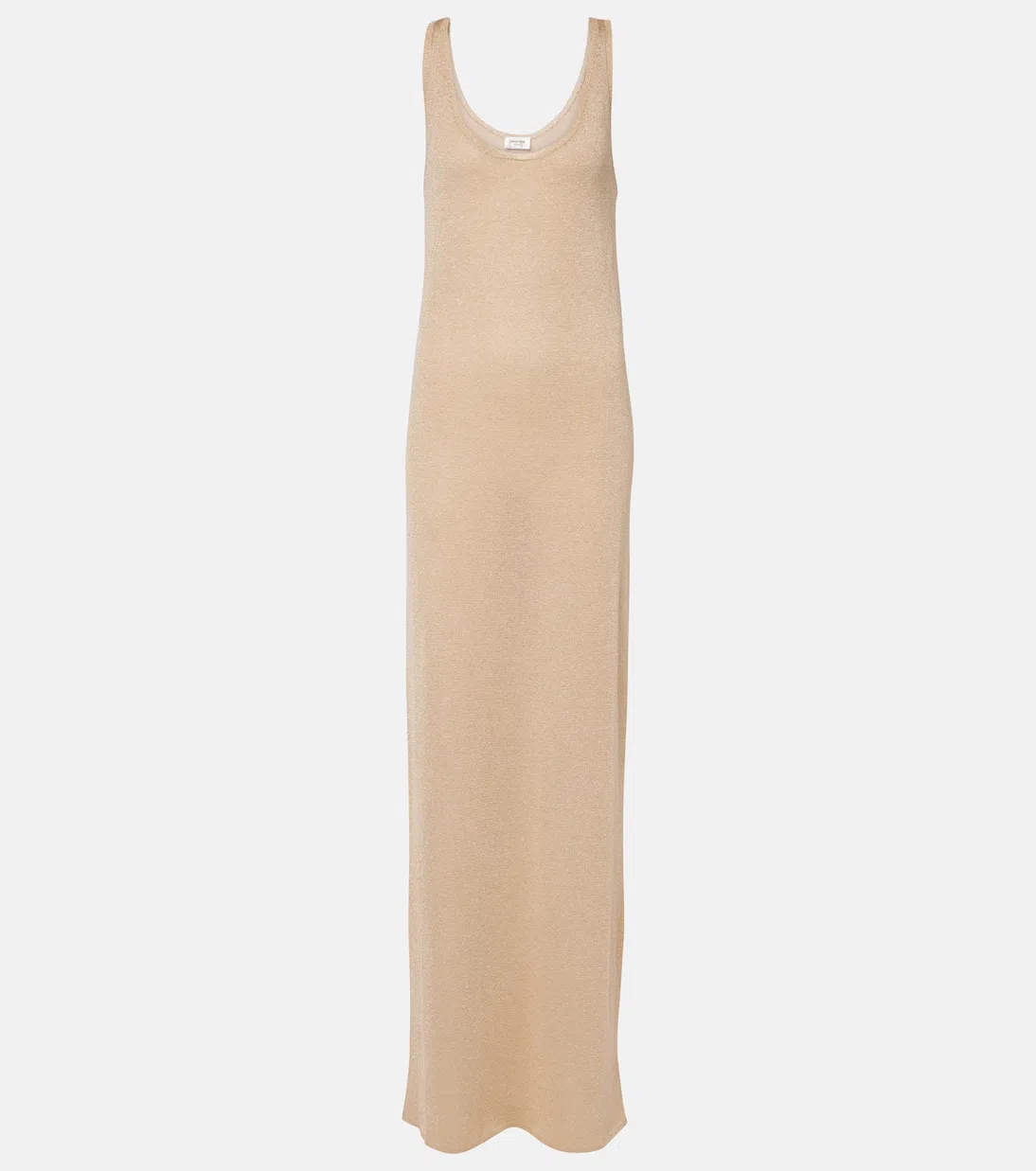SAINT LAURENT Maxi Dress Shimmering Finish In Neutral