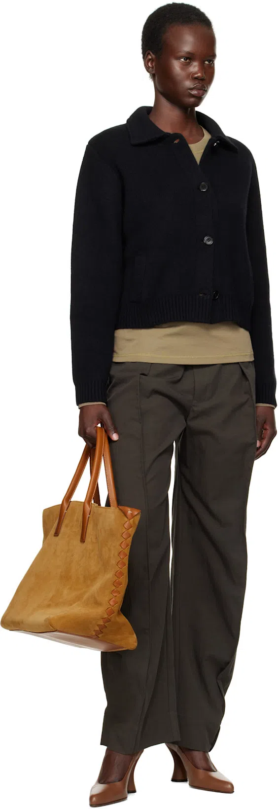 BOTTEGA VENETA Large Cabat Leather Tote Bag In Camel