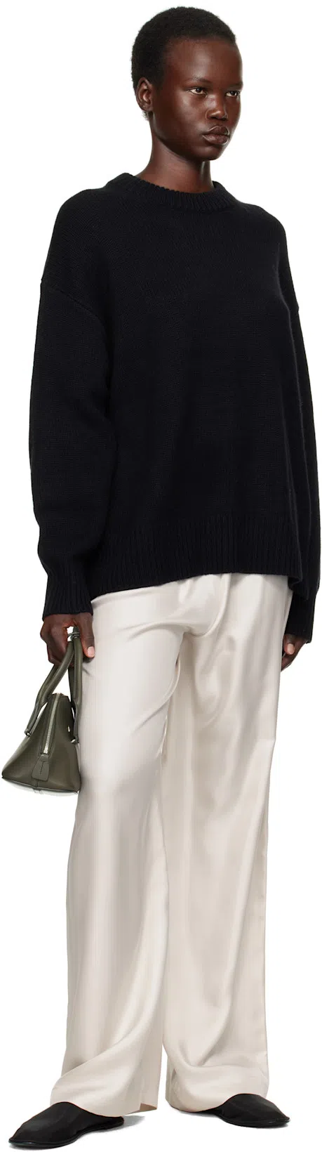 THE ROW Mini Devon Saddle Leather Bag In Kgp Koala Grey Pld