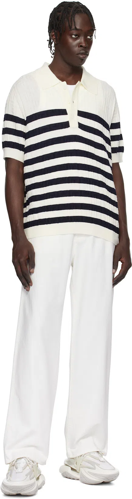 BALMAIN Embroidered-logo Straight Jeans In White