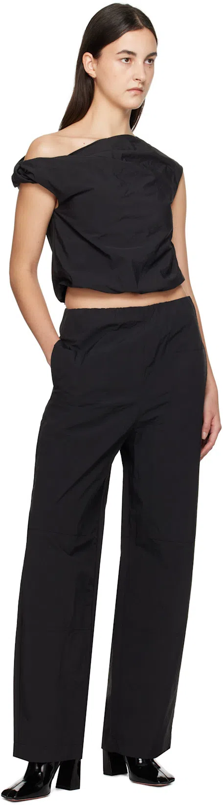 AMINA MUADDI Marine 100mm Leather Ankle Boots In Black