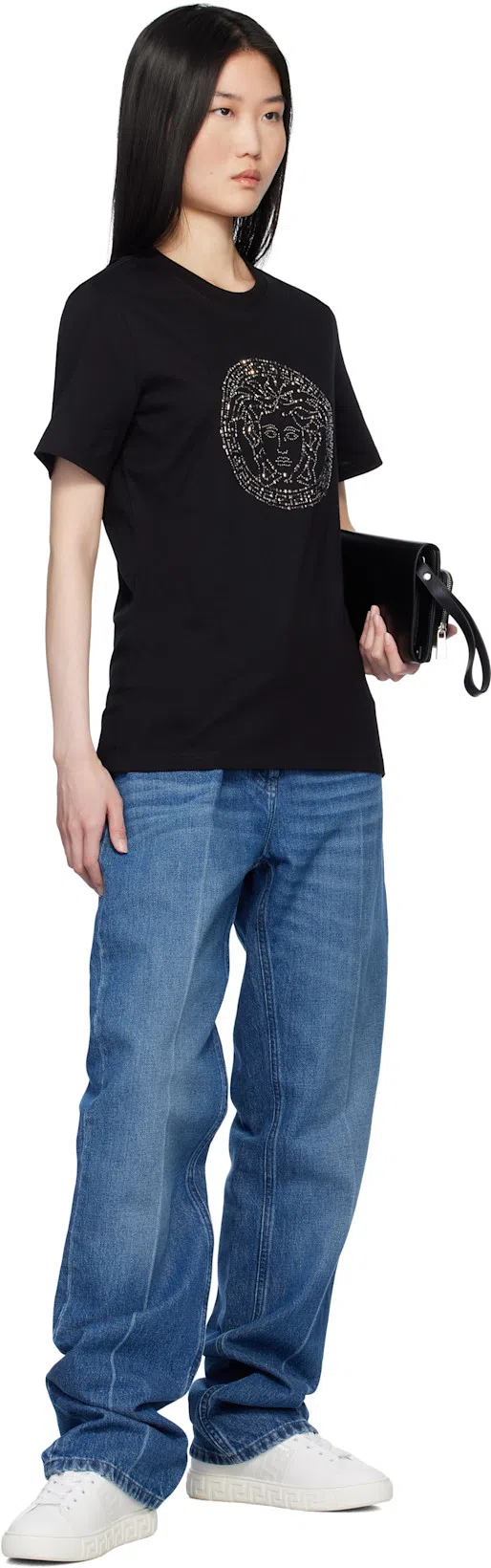 VERSACE Greek Pattern Sneakers In Metallic