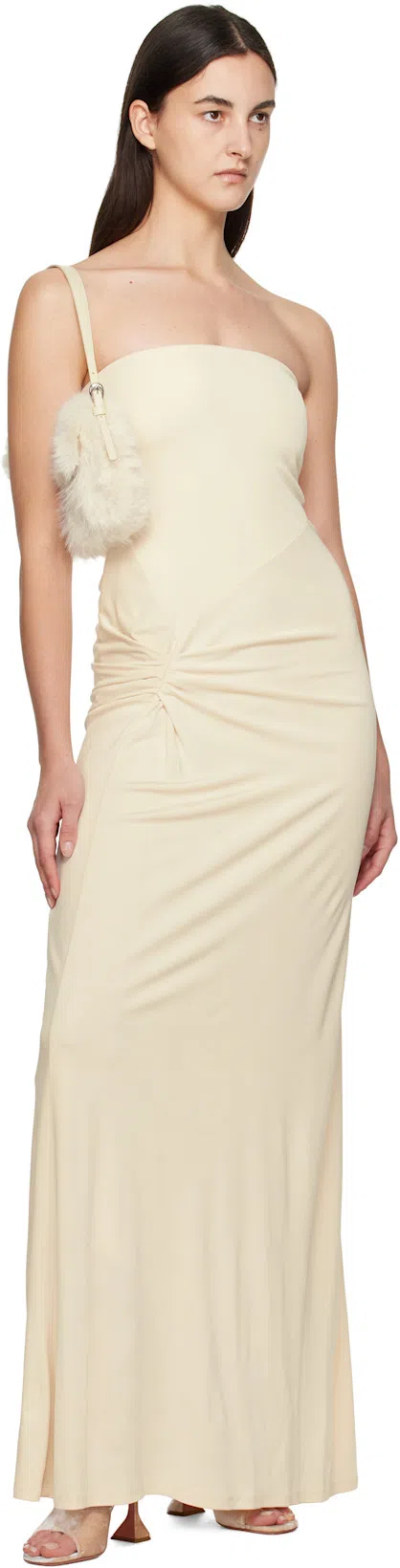 AMINA MUADDI Velvet Mules With Sculpted Heel And Square Toe In Gold