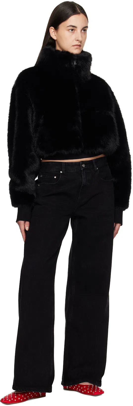 AMINA MUADDI Ane Crystal Embellished Ballerina Flats In Multi