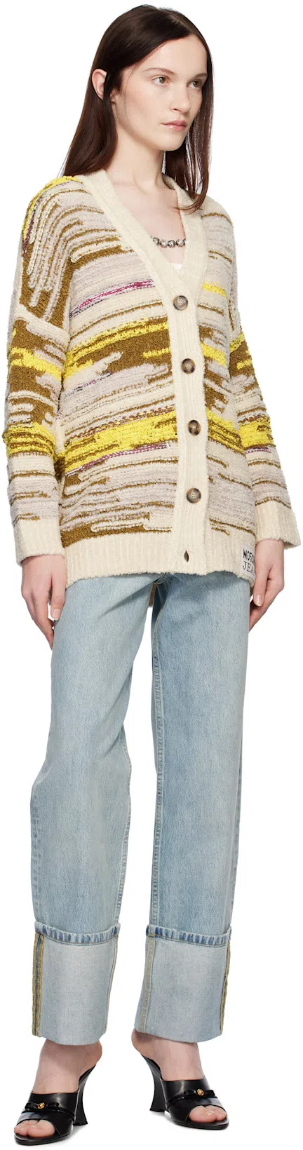 VERSACE Gianni Ribbon 95 Wedge Mules In Black