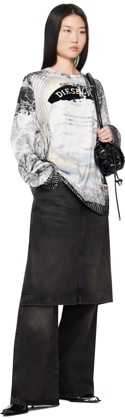 DIESEL Cinch-d With Adjustable Strap And Drawstring Sides In Brown