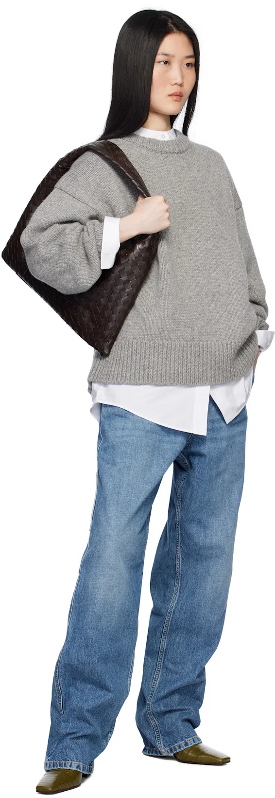 THE ROW Ophelia Wool & Cashmere Knit Sweater In Grey