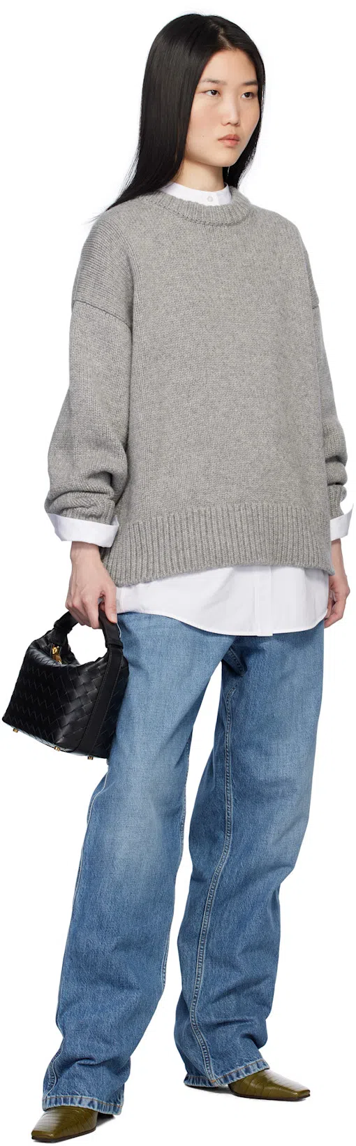 THE ROW Ophelia Wool & Cashmere Knit Sweater In Grey