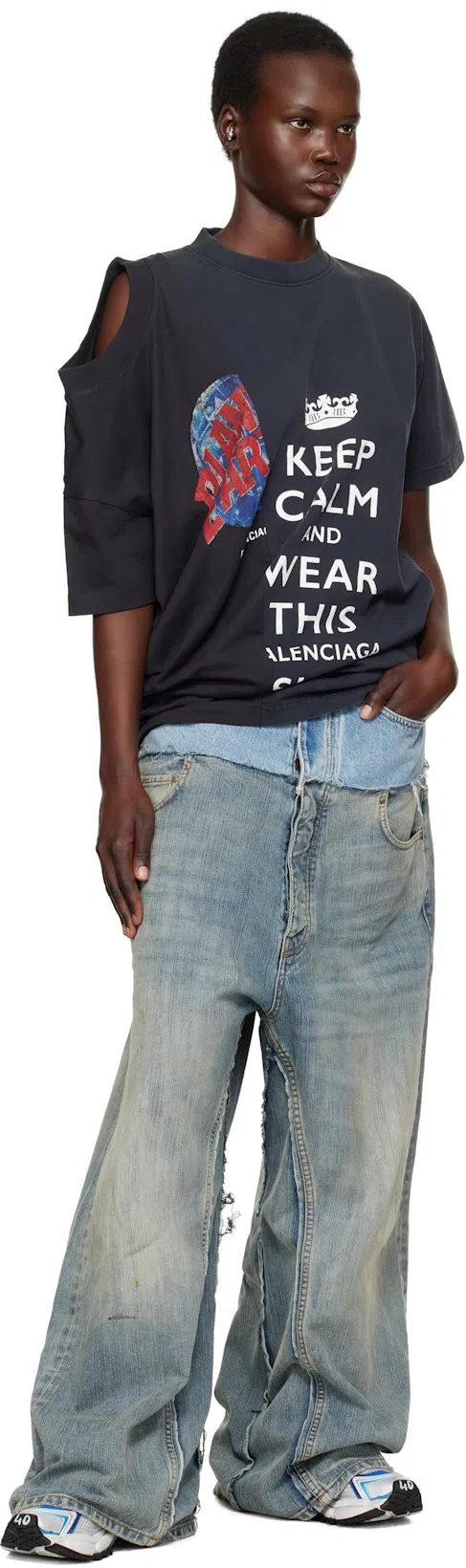 BALENCIAGA Mesh And Nylon Multicolor Worn-out Effect Runner Sneakers Shoes