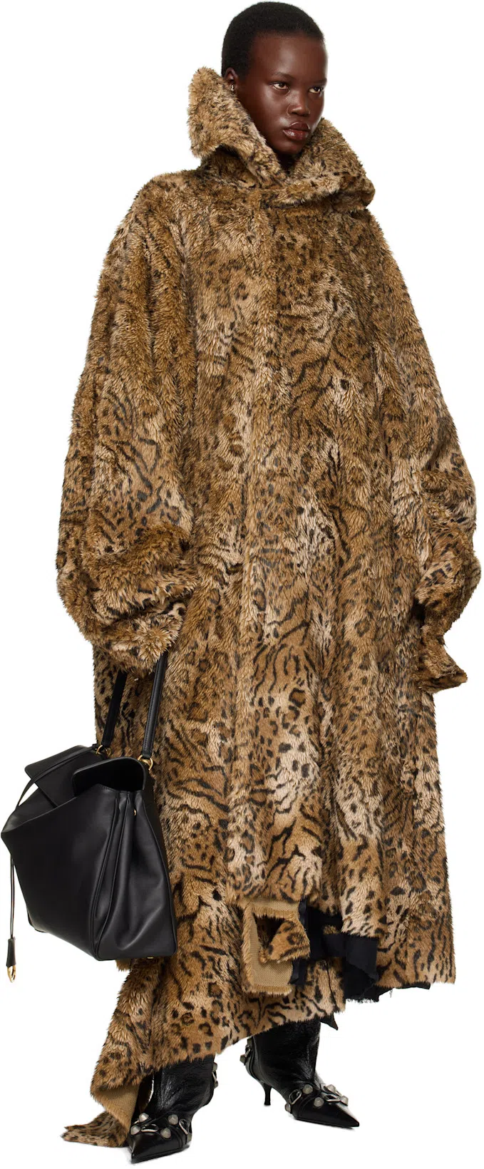 BALENCIAGA Maxi Faux Fur Coat In Synthetic In 9501 Beige
